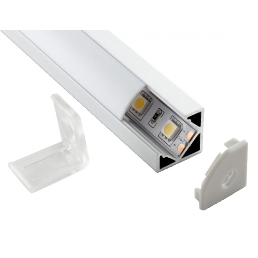 Image of LEDmaster Sarok aluprofil, normál opál fedéllel, 2 méteres szál
