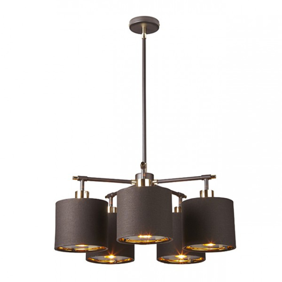 Image of Elstead Balance Brown/csiszolt sárgaréz Chandelier csillár