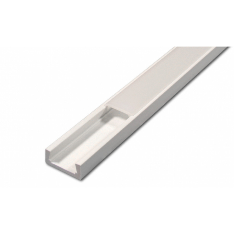 Image of MasterLED Felületre szerelhető PVC profil opál fedéllel 2 méteres szál fehér