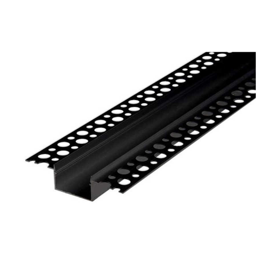 Image of MasterLED Gipszkartonba süllyeszthető aluprofil 20 mm széles, 2 méteres szál fekete