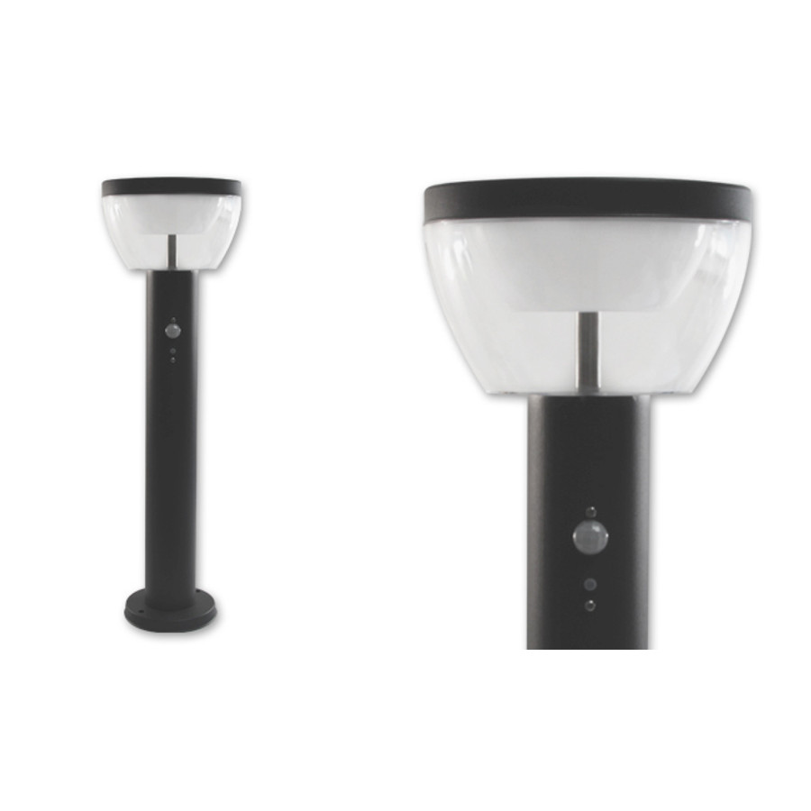 Image of MasterLED Merida 9 W-os natúr fehér, 50 cm magas fekete állólámpa mozgásérzékelős