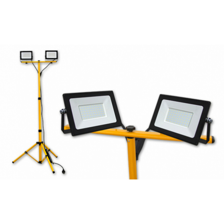 Image of MasterLED Tiga 2x50 W-os hidegfehér LED reflektor, dupla állvány