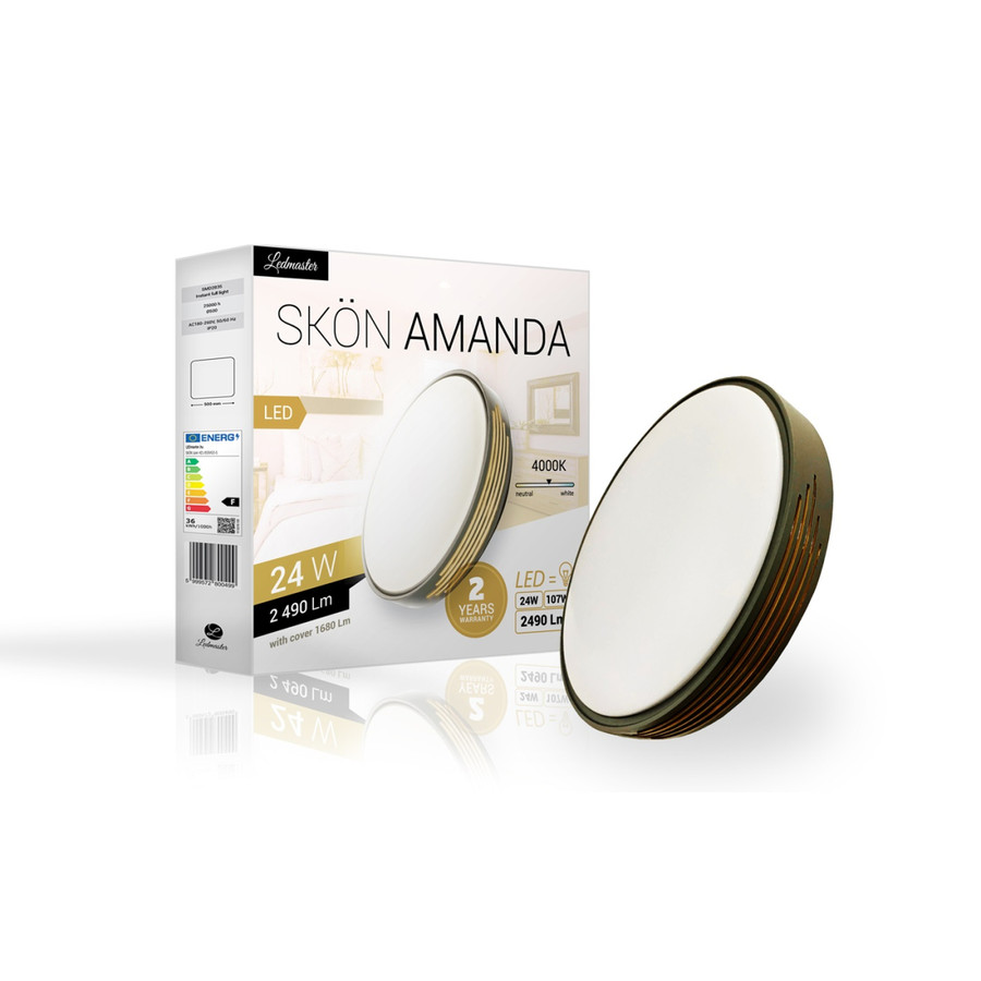 Image of Skön Amanda 24 W-os szürke színű mennyezeti lámpa, IP20-as védettségű