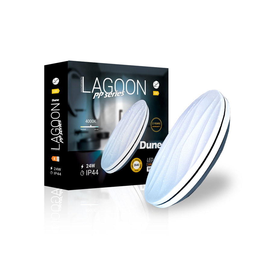 Image of Lagoon PP series Dune 24 W-os ø390 mm kerek natúr fehér mennyezeti lámpa IP44-es védettségű
