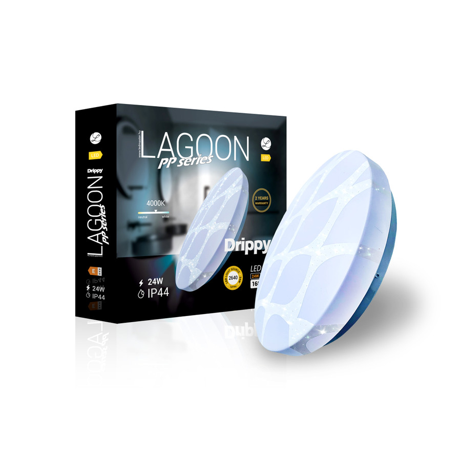 Image of Lagoon PP series Drippy 24 W-os ø390 mm kerek natúr fehér mennyezeti lámpa IP44-es védettségű