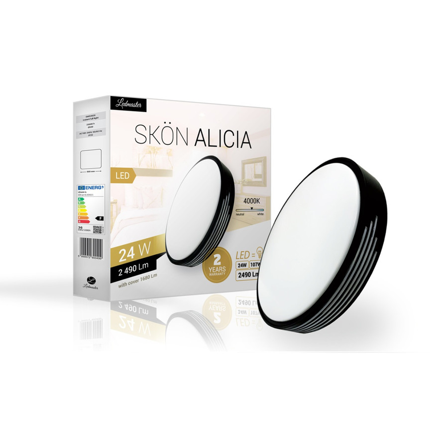 Image of Skön Alicia 24 W-os fekete színű mennyezeti lámpa, IP20-as védettségű