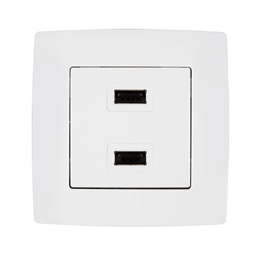 CITY 2xUSB ALJZAT FEHÉR METÁL