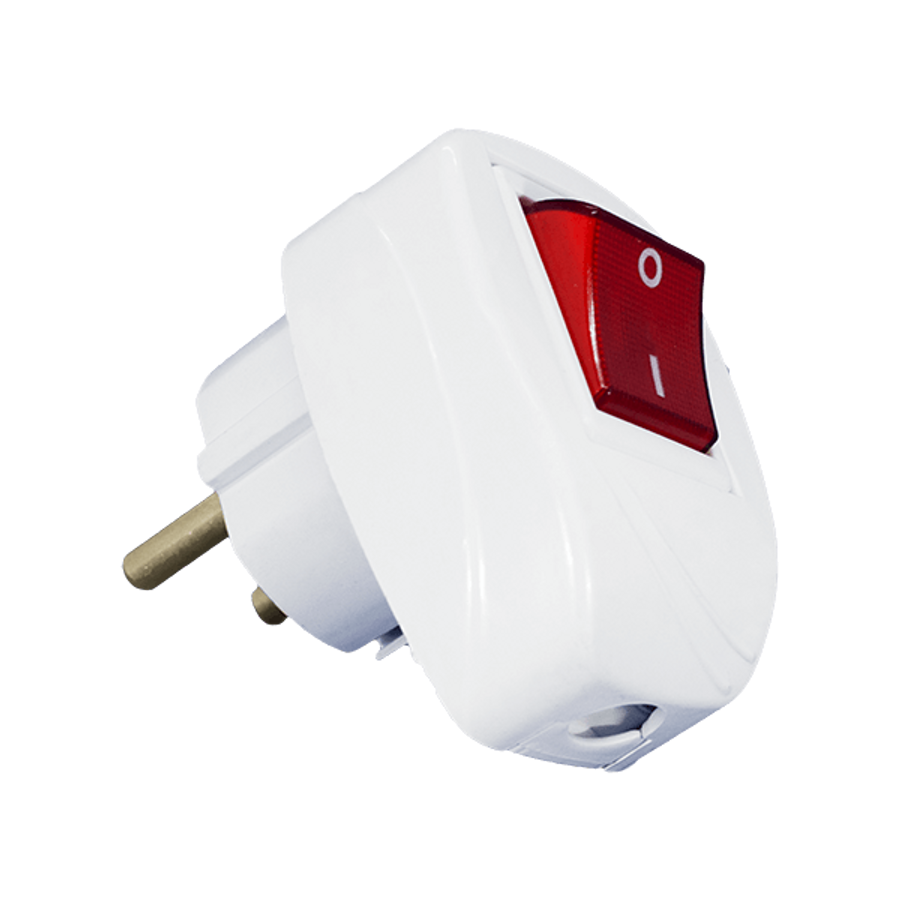 Image of ELMARK PLUG WITH SWITCH 16А 2Р+Е LIGHTED WHITE