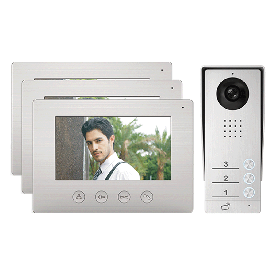 Image of EL-A17 SMART TRIPLE CAMERA DOORBELL + 3 MONITORS