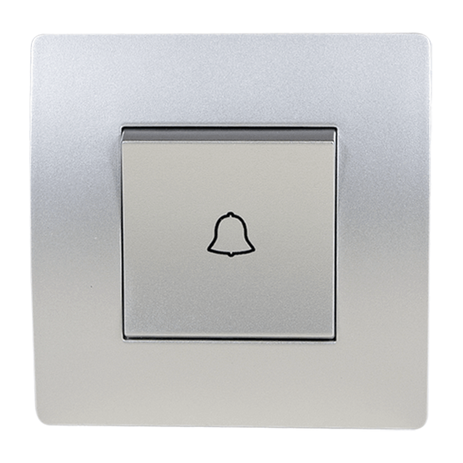 Image of EL BASIC TG112 DOORBELL SWITCH SILVER GREY-OLD