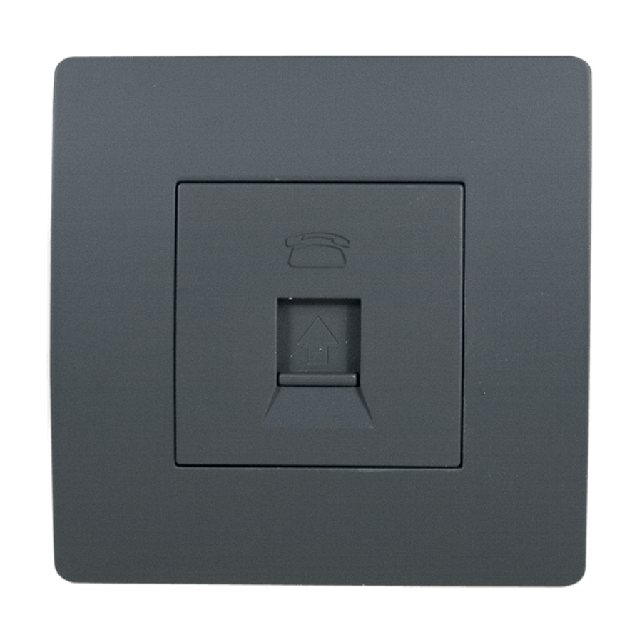 Image of EL BASIC TZ106 TELEPHONE SOCKET GRAPHITE-OLD