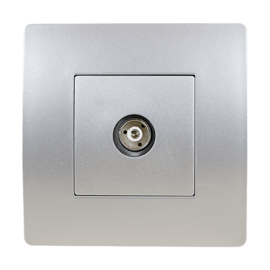 Image of EL BASIC TZ111 TV ANTENNA SOCKET SILVER GREY-OLD