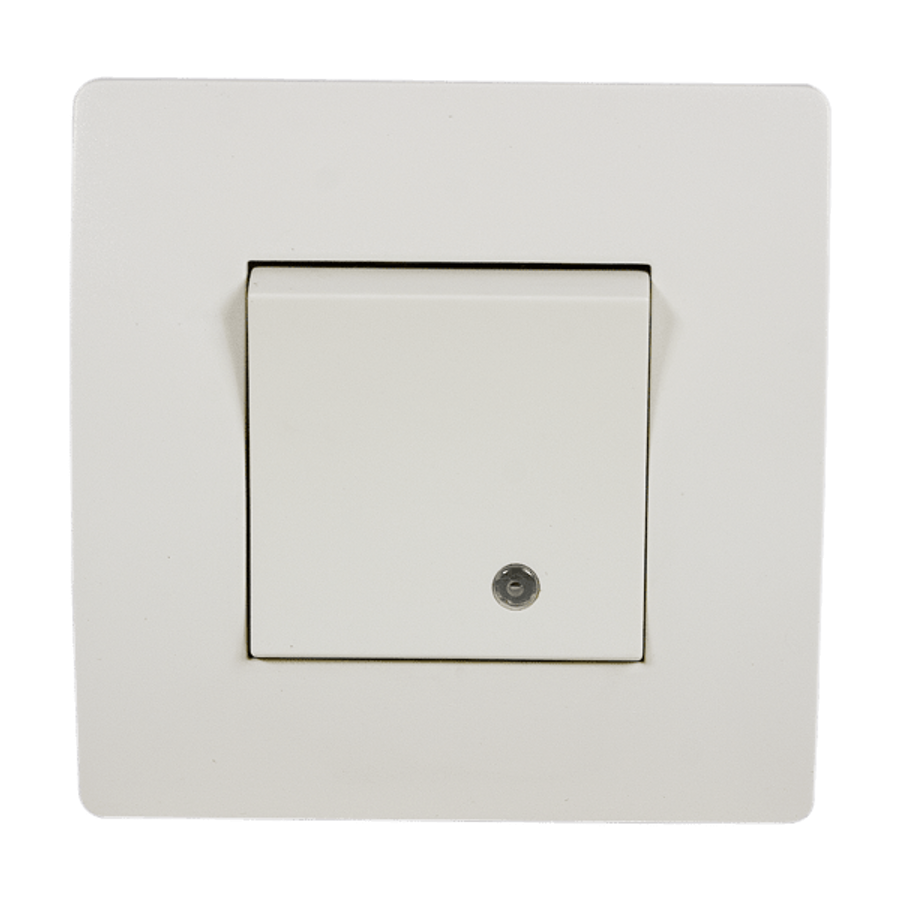 Image of EL BASIC TG114 1 BUTTON 1 WAY SWITCH WITH LIGHT WH