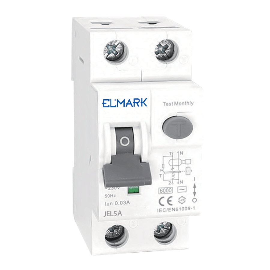 Image of ELECTROMAGNETIC RCBO JEL5A 6kA 2P 10A/30mA