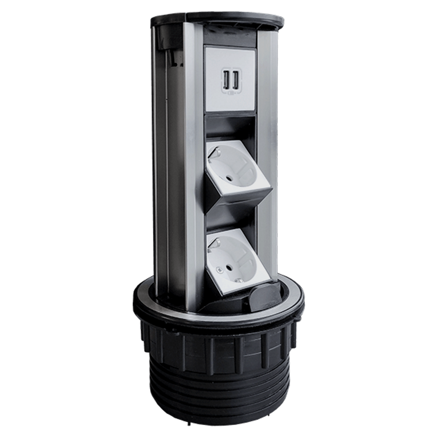 Image of TOWER MULTIPLUGS 6 MODULES INOX