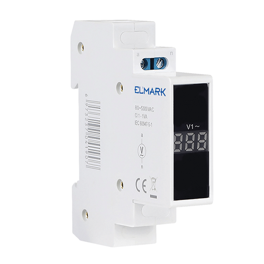Image of MODULAR VOLTAGE METER 1P 80-500VAC RED
