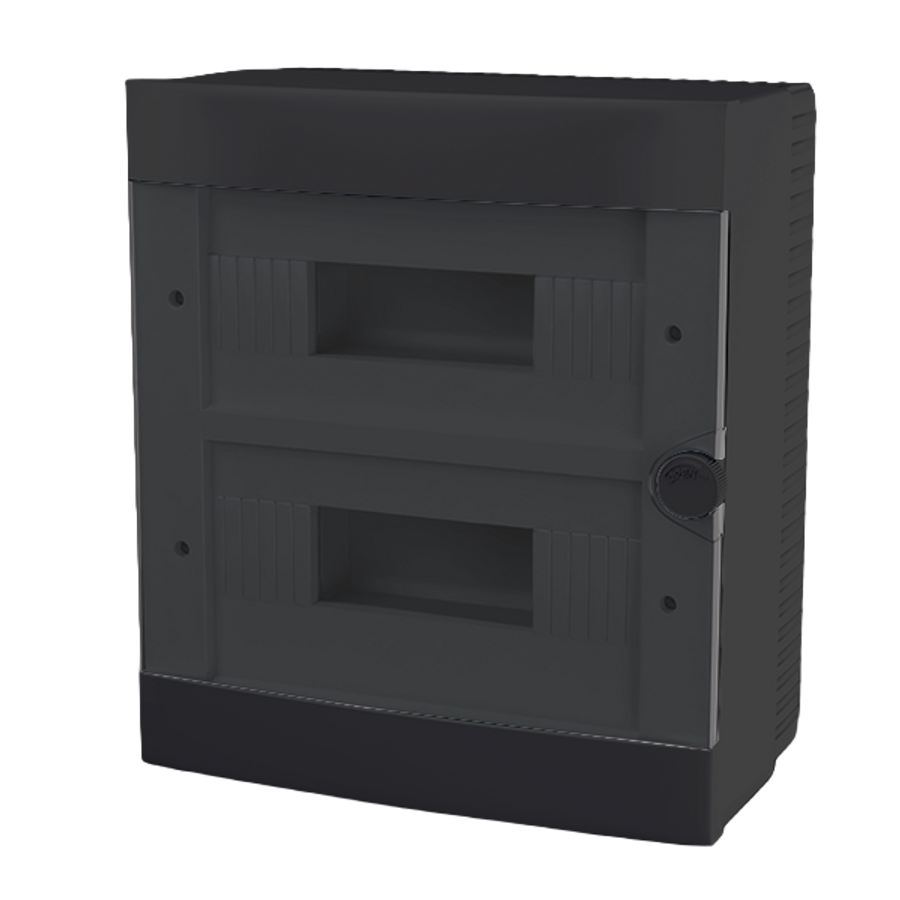 PLASTIC BOX FOR SURFACE MNT. 24 WAY (2X12), BLACK