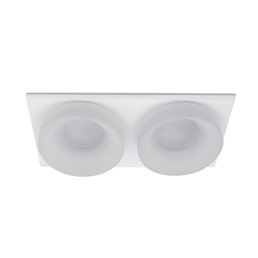 Image of SA-045/2 SPOT LÁMPATEST 2XGU5.3 NÉGYZET FEHÉR/FEHÉR