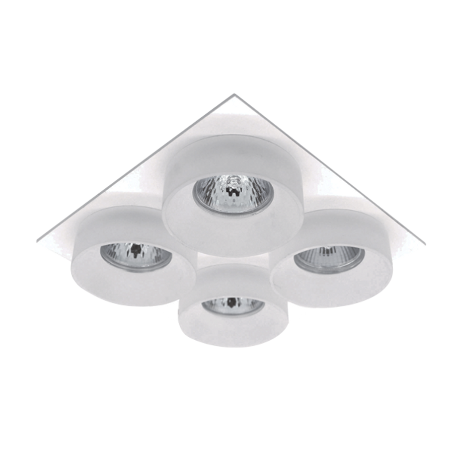 Image of SA-045/4 SPOT LÁMPATEST 4XGU5.3 NÉGYZET FEHÉR/FEHÉR