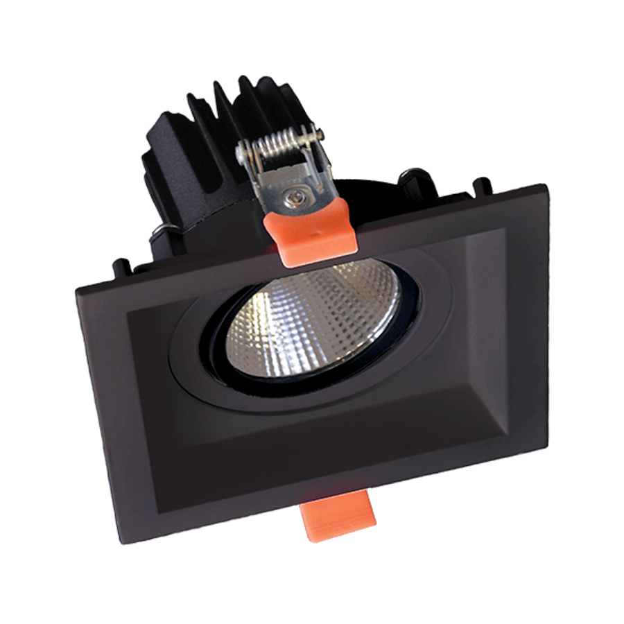 Image of SQUARE LED MOVABLE SPOT LIGHT 15W 230V 4000K BLACK