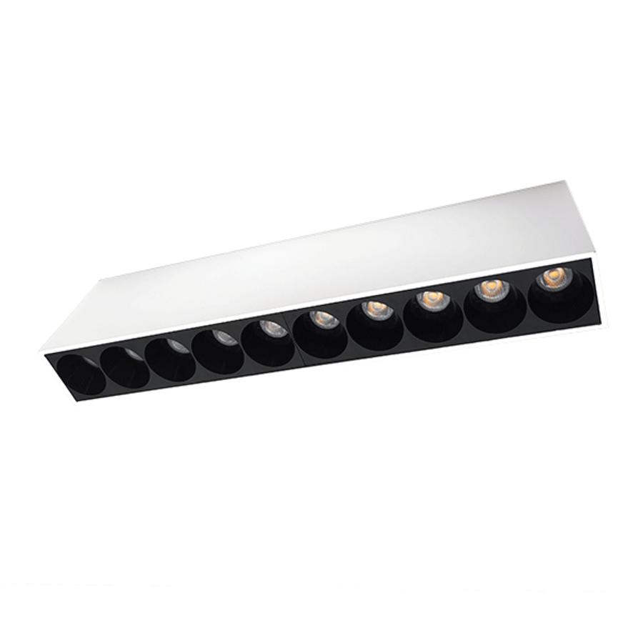 Image of SURFACE LINEAR LIGHT EL-14 20W 3000K, WHITE & BLACK