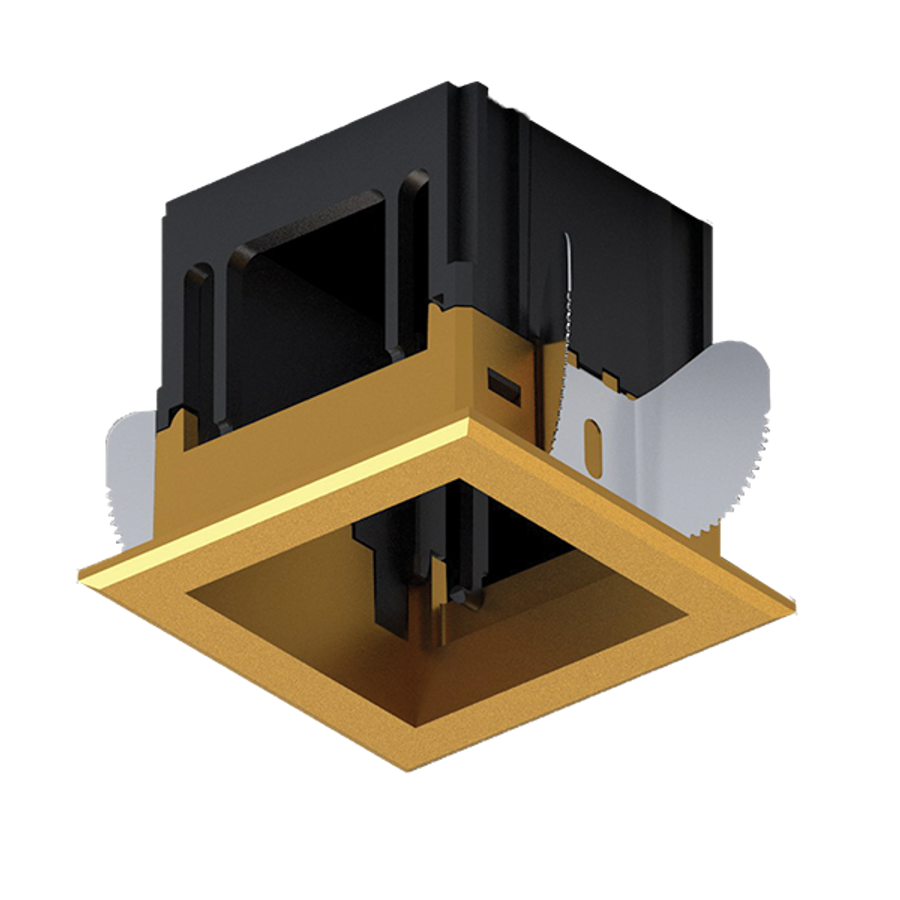 Image of MODENA 1 MODULE RECESSED BOX WITH FRAME BRASS