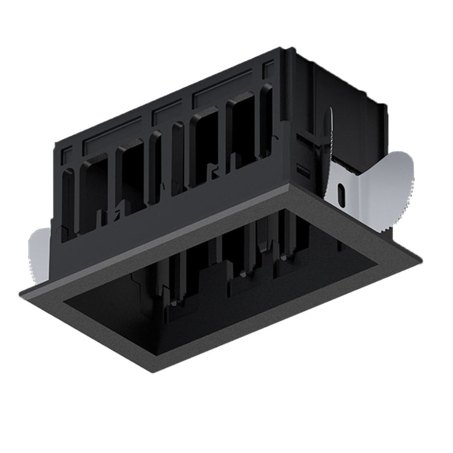 Image of MODENA 2 MODULE RECESSED BOX WITH FRAME BLACK