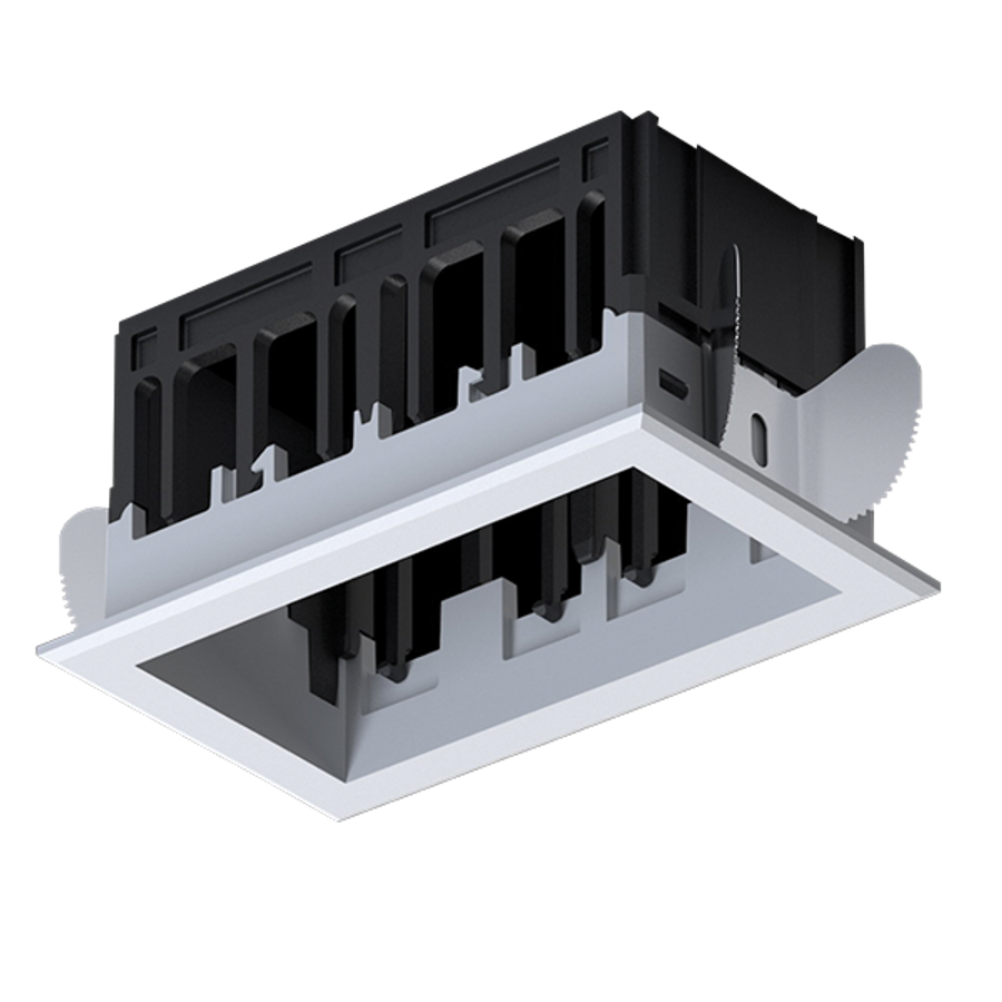Image of MODENA 2 MODULE RECESSED BOX WITH FRAME WHITE