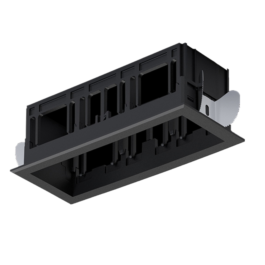 MODENA 3 MODULE RECESSED BOX WITH FRAME BLACK MODENA 3 MODULE RECESSED BOX WITH FRAME BLACK