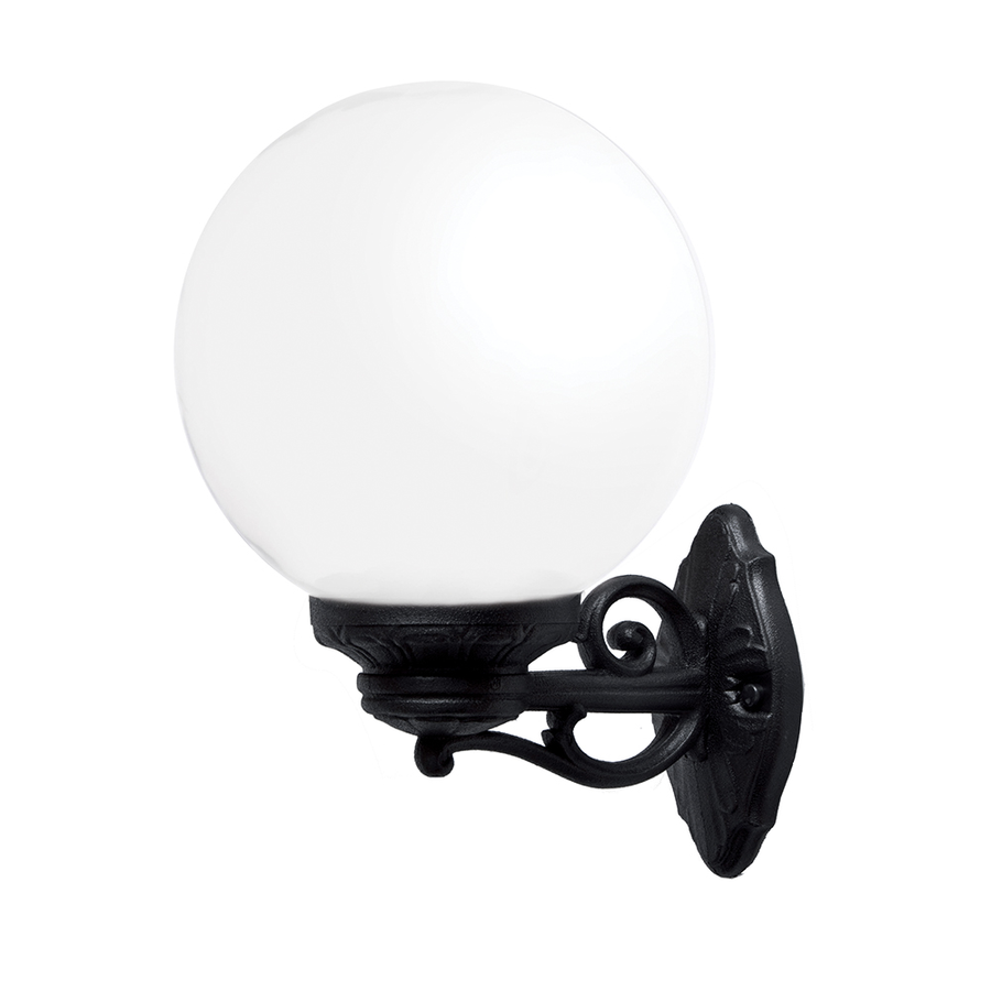 Image of GLOBE 250 OPAL GARDEN WALL LAMP 1XE27 IP55 BLACK