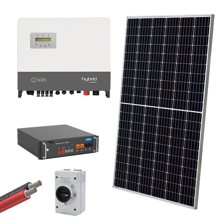 Image of HYBRID SOLAR SYSTEM 3P/10kW 465W PANEL+4 BATTERIES