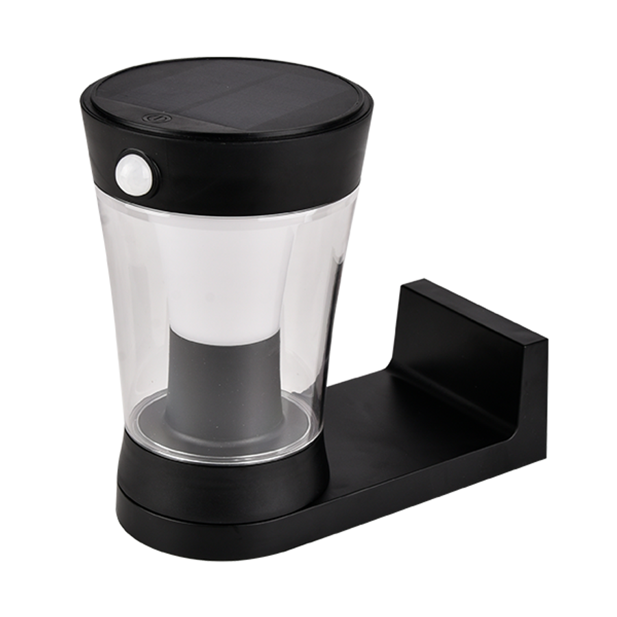 Image of SOLAR WALL LAMP 3W IP54 WITH SENSOR, BLACK