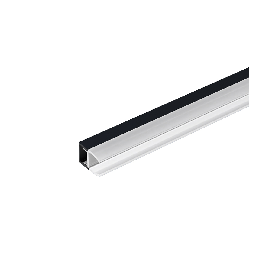 EL-72HCR PROFILE FOR GLASS SHELF 2.5M, BLACK