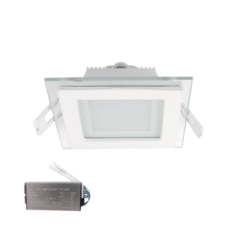 Image of LED PANEL ÜVEG SZÖGLETES 6W 2700K+INVERTERREL