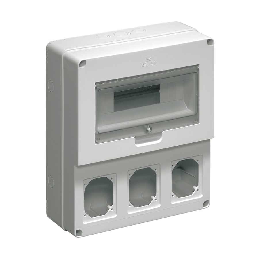 Image of INDUSTRIAL BOARD FOR 3 HORIZONTAL SOCKETS, 12 MOD