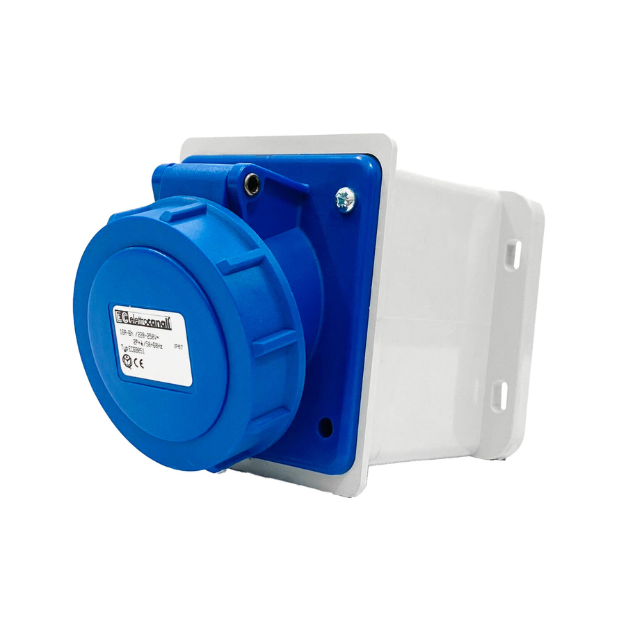 EC690 WALL MOUNT. SOCKET 32A IP67 1P+N+E 220-240V