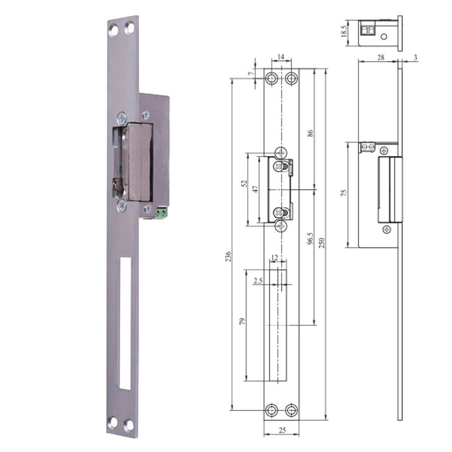 Image of ELECTROMAGNETIC STRIKE PLATES 6-12V AC/DC