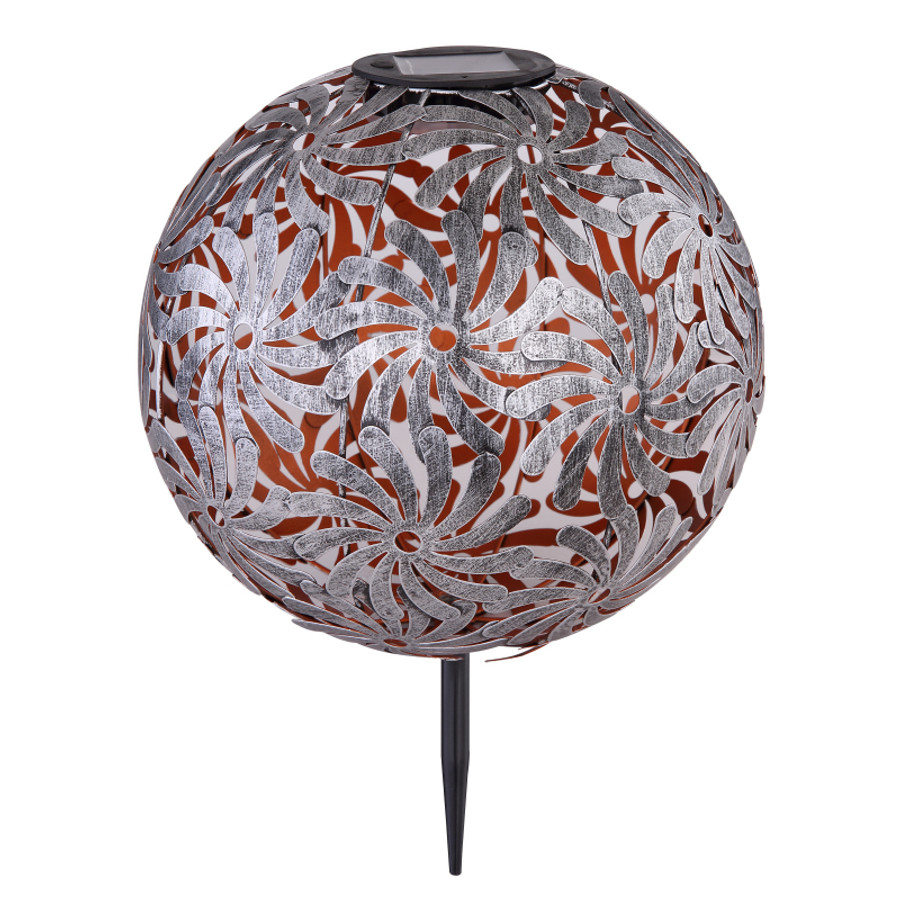 Image of GLOBO solar gömb lámpa ezüst szürke 26cm